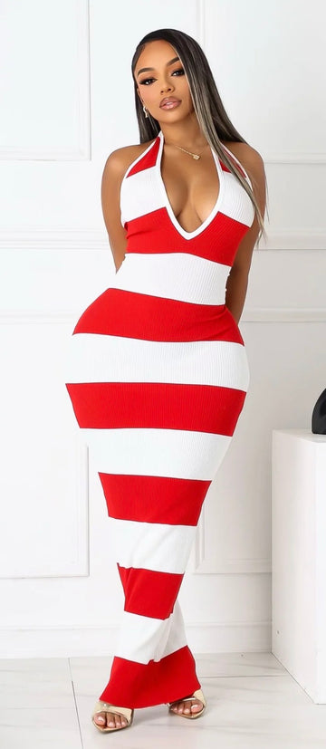 Aria Red Striped Maxi